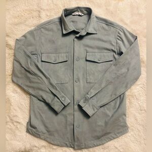 Zara Sage Green Button Up Shacket Cost Jacket Size: Medium